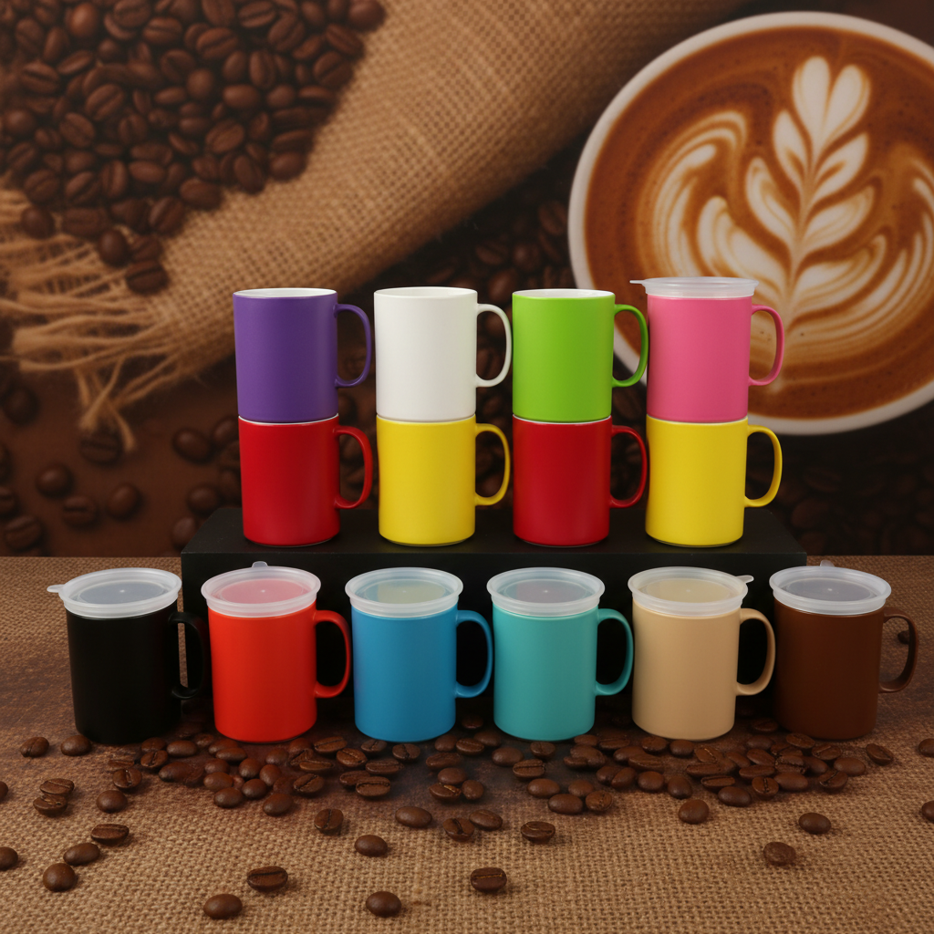 Taza con Tapa - 11 x 9 cm (500 ml)