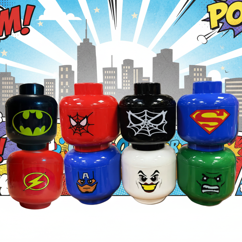 Cabeza tipo Lego Superheroes - 17 x 20 cm