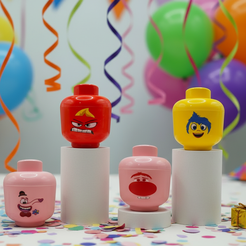 Cabeza tipo Lego Intensamente - 17 x 20 cm