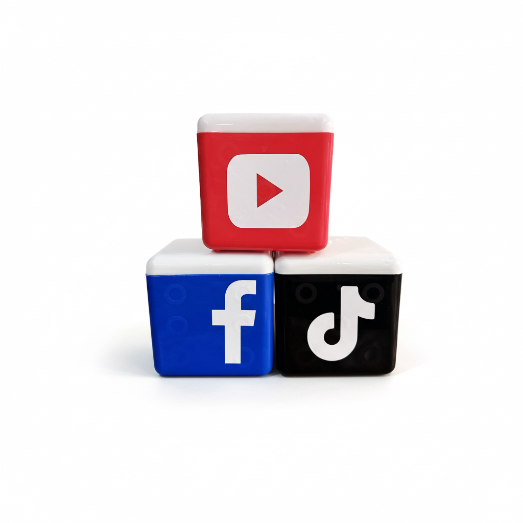 Cubo Contenedor Redes Sociales - 15 cm