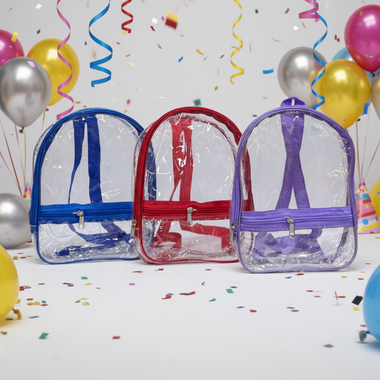 Mochila de Hule Natural Orilla de Colores - 22 x 20 cm