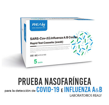 Pruebas SARS COV-2 & INFLUENZA A/B Combo (Paquete con 5 tests)