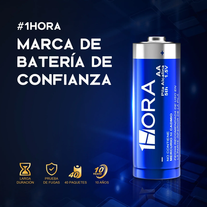 Paquete 4 Baterías Alcalinas AA - 1 Hora