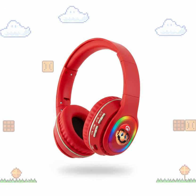 Audifonos Diadema Super Mario 805E Luz RGB