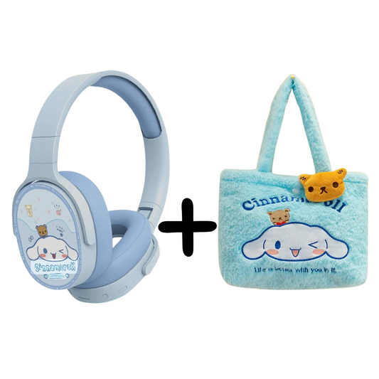 Audifonos Diadema Cinnamoroll KT300 con Bolsa