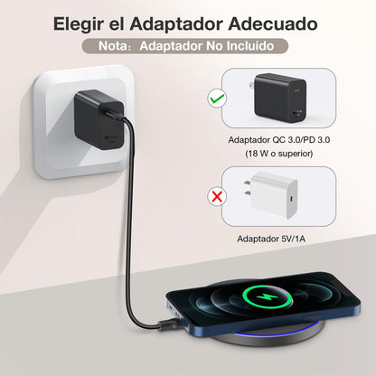 Cargador Inalámbrico 15W - 1 Hora