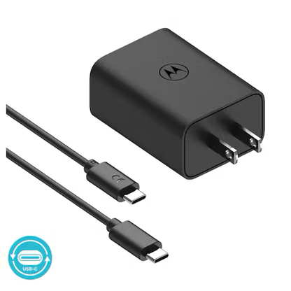 Cargador 50W Adaptador Duo C y USB Cable C a C - Motorola