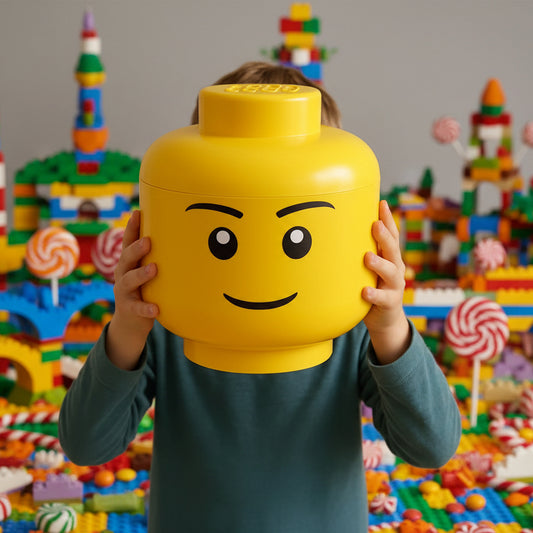 Cabeza tipo Lego Emoji - 17 x 20 cm